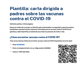 Plantilla: carta dirigida a padres sobre las vacunas contra el COVID-19 