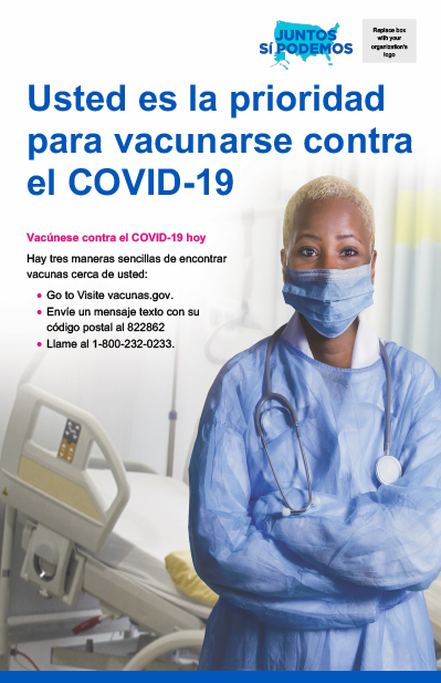 You’re the Priority for the COVID-19 Vaccinations — Spanish
