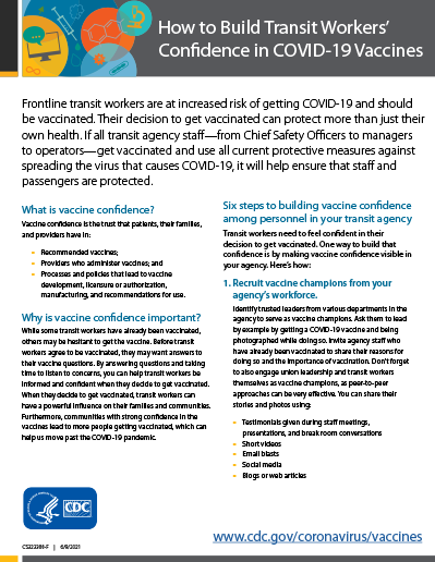 How to Build Transit Workers’ Confidence in COVID-19 Vaccines