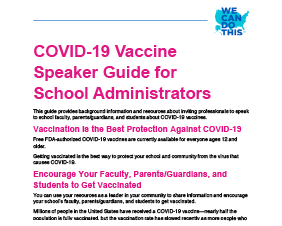COVID-19 Vaccine Speaker Guide for School Administrators