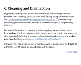 Cleaning and Disinfecting School Facilities — Spanish