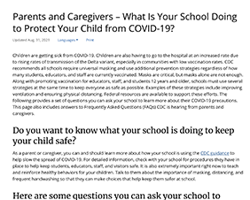 FAQs for Parents and Caregivers of Students — Spanish