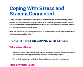 Coping With Stress and Staying Connected