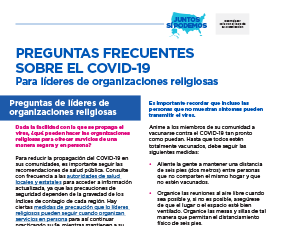 COVID-19 Frequently Asked Questions for Faith-Based Leaders — Spanish