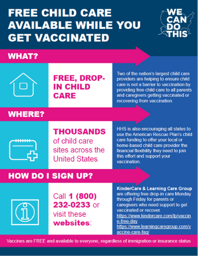 Free Child Care Available While You Get Vaccinated