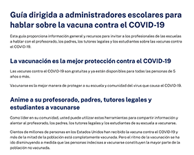 COVID-19 Vaccine Speaker Guide for School Administrators — Spanish