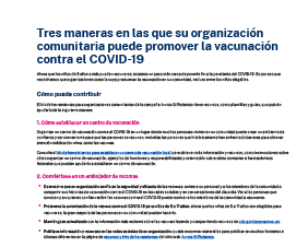 3 Ways Community-Based Organizations Can Promote COVID-19 Vaccination — Spanish