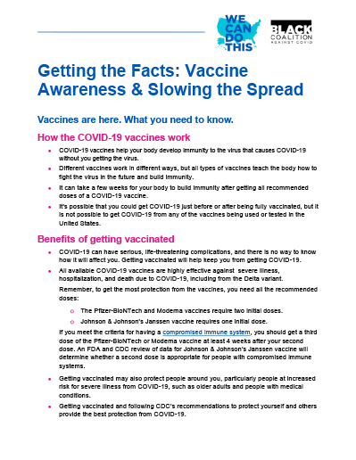 Getting the Facts: Vaccine Awareness & Slowing the Spread 