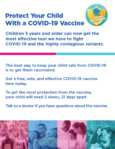 Poster for vaccine for parents
