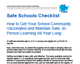 Safe Schools Checklist: How to Get Your School Community Vaccinated and Maintain Safe, In-Person Learning All Year Long