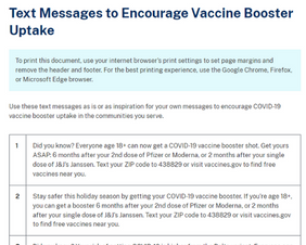 Text Messages to Encourage Vaccine Booster Uptake