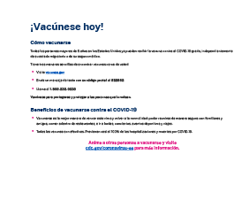 Get a COVID-19 Vaccine Today — Spanish