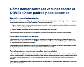 How to Talk About COVID-19 Vaccines with Parents and Teens — Spanish