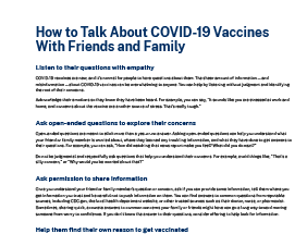 How to Talk About COVID-19 Vaccines With Friends and Family