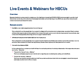 Live Events & Webinars for HBCUs