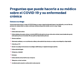Questions to Ask Your Doctor About COVID-19 and Your Chronic Illness — Spanish