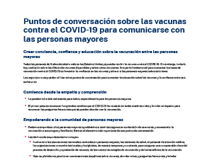 COVID-19 Vaccine Talking Points for Communicating With Older Adults — Spanish 