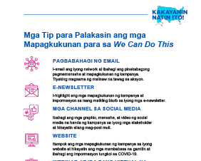 Tips to Share & Promote We Can Do This Resources — Tagalog