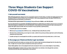 Tres maneras en que los estudiantes pueden apoyar a la vacunación contra el COVID-19 — En inglés