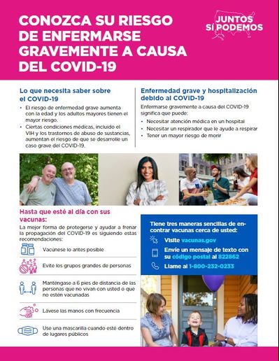 Know Your Risk for Severe Illness From COVID-19  — Spanish