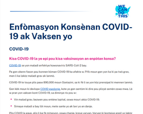 Facts About COVID-19 and the Vaccines  — Haitian Creole