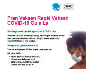 Get Your COVID-19 Vaccine Booster Shot Here – Haitian Creole
