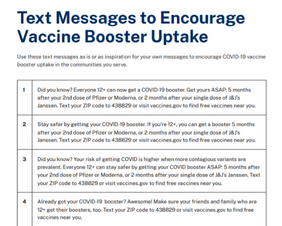 Text Messages to Encourage Vaccine Booster Uptake