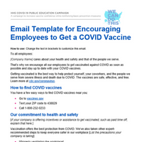 Email Template for Encouraging Employees to Get a COVID Vaccine 