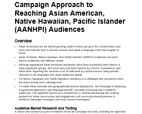 Campaign Approach to Reaching Asian American, Native Hawaiian, Pacific Islander (AANHPI) Audiences