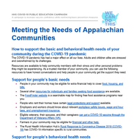 Meeting the Needs of Appalachian Communities 