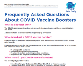 Frequently Asked Questions About COVID Vaccine Boosters - Northeast Region