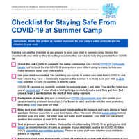 Checklist for Staying Safe From COVID-19 at Summer Camp Thumbnail