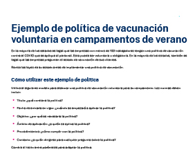 Voluntary Summer Camp Vaccination Model Policy — Spanish