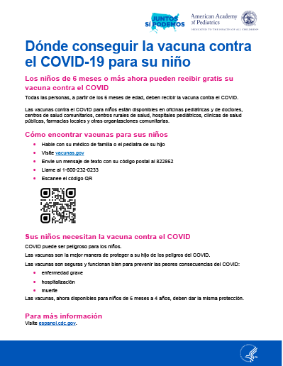 Where to Get a COVID-19 Vaccine for Your Child — Spanish