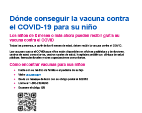 Where to Get a COVID-19 Vaccine for Your Child — Spanish