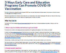 3 Ways Early Care and Education Programs Can Promote COVID-19 Vaccination