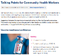 Talking Points for Community Health Workers