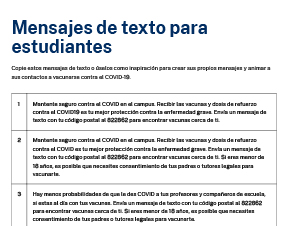 Text Messages for Students — Spanish