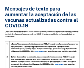 Text Messages to Encourage Vaccine Booster Uptake — Spanish
