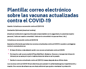 Email Template About Updated COVID-19 Vaccines — Spanish