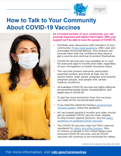 How to Talk to Your Community About COVID-19 Vaccines for Community Health Workers