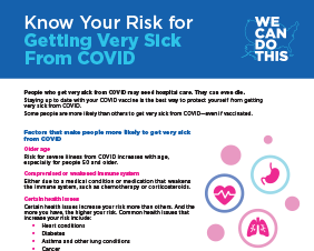 Know your risk for getting very sick from COVID