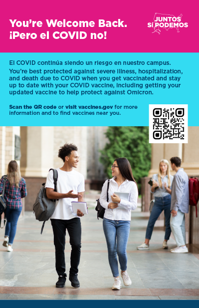 You’re Welcome Back. But COVID Isn’t. (Higher Education) — Spanish