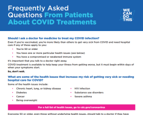 Frequently Asked Questions From Patients About COVID Treatments 