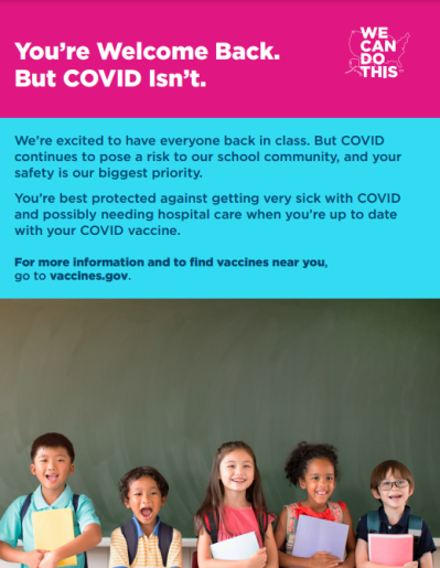 You’re Welcome Back. But COVID Isn’t. (K–12)