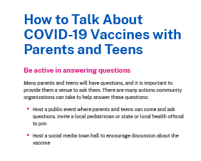 How to talk about covid-19 vaccines with parents and teens