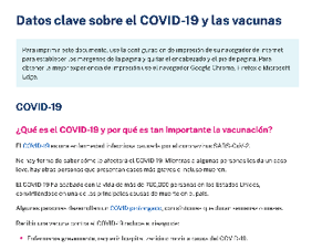 Datos clave sobre el COVID-19 y las vacunas